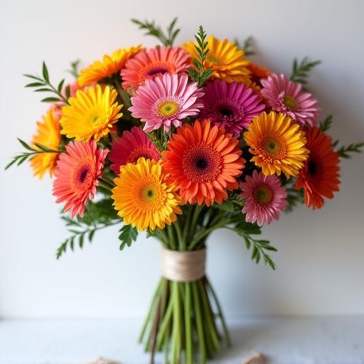 A hand-tied bouquet of vibrant, seasonal flowers.